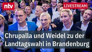 LIVE: Pressekonferenz mit Chrupalla und Weidel nach den Landtagswahlen in Brandenburg