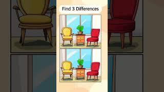 Only 1% Can Spot All 3 Differences! 🪑 | Hard Visual Puzzle Challenge #shorts #ytshorts #fyp #viral