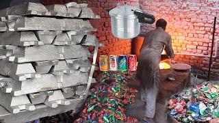 INCREDIBLE PROCESS! Tons Of Aluminium CANS Recycling & Making of High Quality PRESSURE COOKER