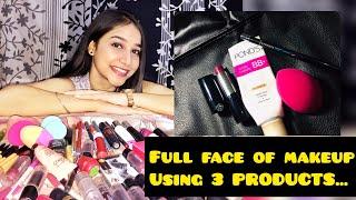 FULL FACE OF MAKEUP USING ONLY 3 PRODUCTS | Rashi Shrivastava