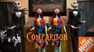 COMPARISON Spirit Halloween 2018 and Home Depot 2021 DELUXE Jack and Sally Gemmy Animatronics