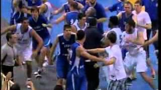 Greece VS Serbia Basketball fight Acropolis Tournament 19-8-2010