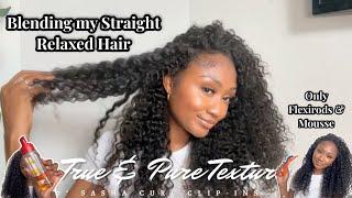 How I Blend STRAIGHT Hair with CURLY Clip-in's *NO HEAT* | Sasha Curl True & Pure Texture