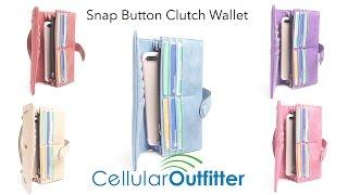 Suede Snap Button Clutch Wallet | CellularOutfitter.com