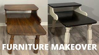 Side Table Makeover | How  to Update Old Furniture Using Chalk Paint, Brown Wax and Gel Stain