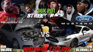 AUDI RS3 DAZA VS TWIN TURBO S550 FORD MUSTANG COYOTE TFM $6,000 CASH RUN STREET RACE *MUST WATCH