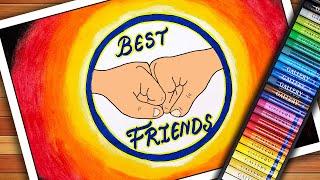 International Friendship Day Drawing | Friendship Day Drawing | Best Friends Drawing | Crafts A2Z