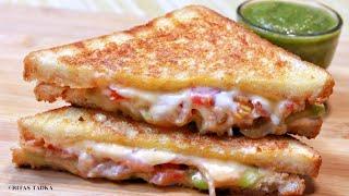 Cheesy Veg Sandwich Recipe | Cheese Sandwich | Street Style Sandwich | Veg Sandwich | Kids Recipe