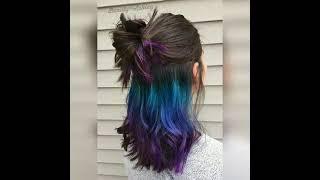 Blue and purple hair transformation ideas # shorts