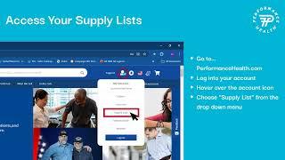 Benefits of a Supply List – Performance Health Website Features