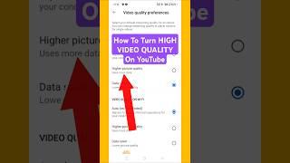 Youtube Par VIDEO QUALITY HIGH Kaise Karen | How To Turn HIGH VIDEO QUALITY On YouTube #shorts