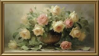 Vintage Pale Old Rose Painting | Frame TV Art Screensaver for TV Wallpaper