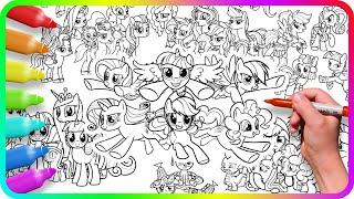 Coloring Pages Mix - MY LITTLE PONY. How to color My Little Pony characters. Easy Drawing Tutorial