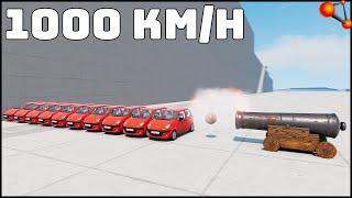 10 DAEWOO MATIZ vs OLD CANNON! 1000 Km/H CRASH TEST! - BeamNg Drive