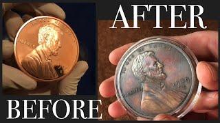 Antiquing 5 oz Copper Round - 1909 S VDB Wheat Penny