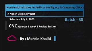 Batch 35 CNC Q1 Week 5 Review Session by Mohsin Khalid on Saturday at 04:00 PM (PST)