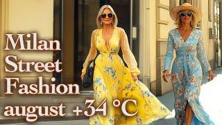  Milan Street Fashion at +34°C/93°F | The Most Stunning Summer Outfits. Gorgeous Women in Milan