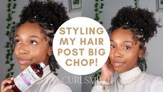 STYLING MY HAIR (POST BIG CHOP) using CurlSmith Products|TheNaturalAri|