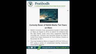 Curiosity Rover of NASA Marks Ten Years on Mars