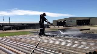 Hydro-blasting seawater contaminated pipe