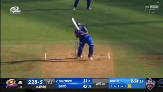 Romario shepherd 32 4-six Anrich Nortje IPL 2024. mi vs DC match Romario shepherd batting highlight.