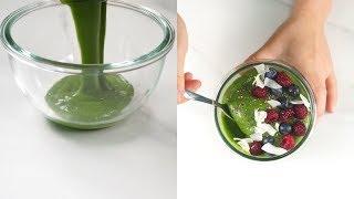 살빠지는 식단 케일 그린스무디 볼 만들기! 너무 쉬워요 kale green smoothie recipe diet what i eat in a day