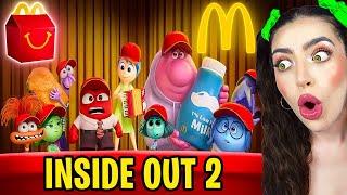 Inside Out 2 Characters HAPPY MEAL! (DRONE CATCHES RILEY & EMOTIONS AT THE MOVIES!)