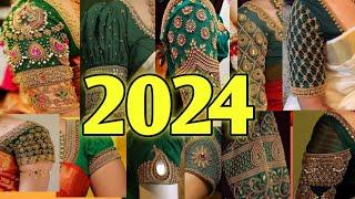 80 New Ari work Green Bridal Blouse Designs | Maggam Work Blouse Design  bridal Ari blouse designs