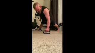 Left arm PR one arm push ups off 4.5 inch handle