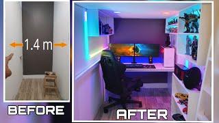 Transforming 1.4m Smallest Room into DREAM GAMING ROOM SETUP-  DIY LOFT BED W/ GAMING AREA 2. LEDs