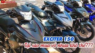 Tại sao mua vỏ nhựa Exciter 150 Đen Nhám, Movistar, Camo chính hãng khó?