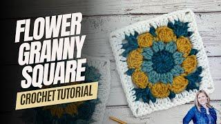 How to Crochet a Flower Granny Square | Step by Step | US Terms | Hope Corner Farm Crochet