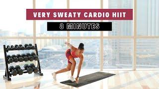 8 minute Sweaty Cardio HIIT workout with Modifications 