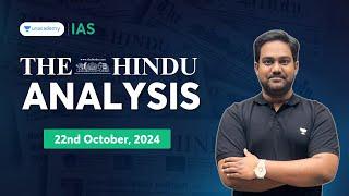 The Hindu Newspaper Analysis LIVE | 22nd October | UPSC Current Affairs Today | Chethan N