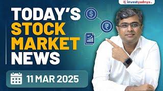 Today's Stock Market News - 11/3/2025 | Aaj ki Taaza Khabar | Parimal Ade