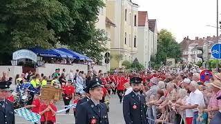 Gäubodenvolksfest Straubing Auszug 2024 - Spielmannszug FFW Oberalteich