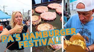 TRYING AMERICA'S BEST HAMBURGER In Pennsylvania | The Hamburger Festival in Hamburg, PA