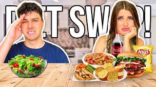 SWiTCHiNG DiETS with my HUSBAND for 24 HRS!