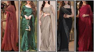 latest chiffon Saree Designs 2024 | Chiffon Party Wear Saree | Indian Saree Designs