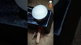 Milk Heating in Real Miniature Iron Stove | Cooku with Sandy | Sandy Samayal