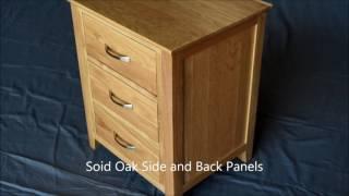 Avalon 3 Drawer Oak Bedside Table