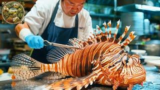 Explore Japanese cuisine, How the chefs prepare Lionfish into super delicious sashimi- Emison Newman