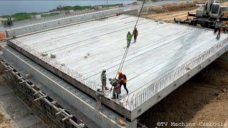 Incredible Installation Beams Of Bridge Construction Step by Step Using Skillful Heavy Crane Lift