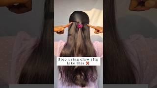 try this high ponytail hairstyle hack with claw clip/#hairstyle #hair #hairtutorial #hacks #shorts