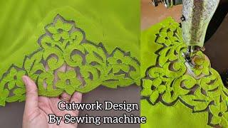 Trendy cutwork Embroidery Design by Sewing Machine _ Unique Sleeves And Trouser Design _ Sewing Hack