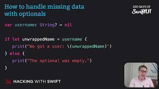 How to handle missing data with optionals – Swift for Complete Beginners