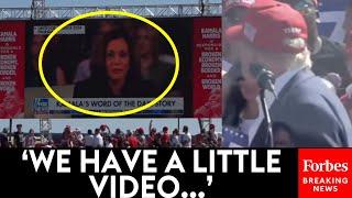 'Let's Play It!': Trump Plays Clip Reel Of Kamala Harris's Oprah Interview On Jumbotron At NC Rally