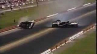 2 Funny Cars Crash Together