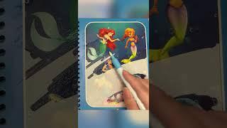 Magic book little mermaid 1 #diy #coloring #painting #littlemermaid #diney