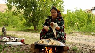 The challenge of baking homemade Iranian bread with simple ingredients#villagecooking